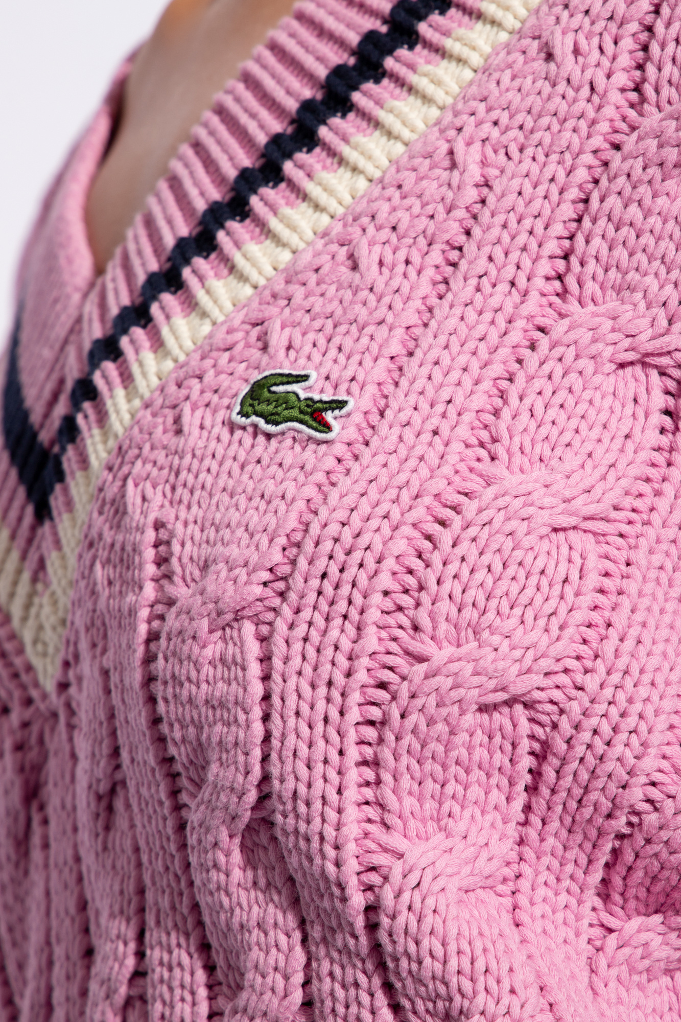 Pink Sweater with logo patch Lacoste - Vitkac Spain